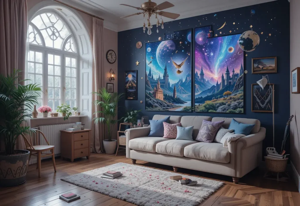 Curate a wall full of your best memories—think Polaroids, photo booth strips, candid snapshots, and mini prints strung up with clips or framed gallery-style. Add fairy lights or washi tape for that personal touch.