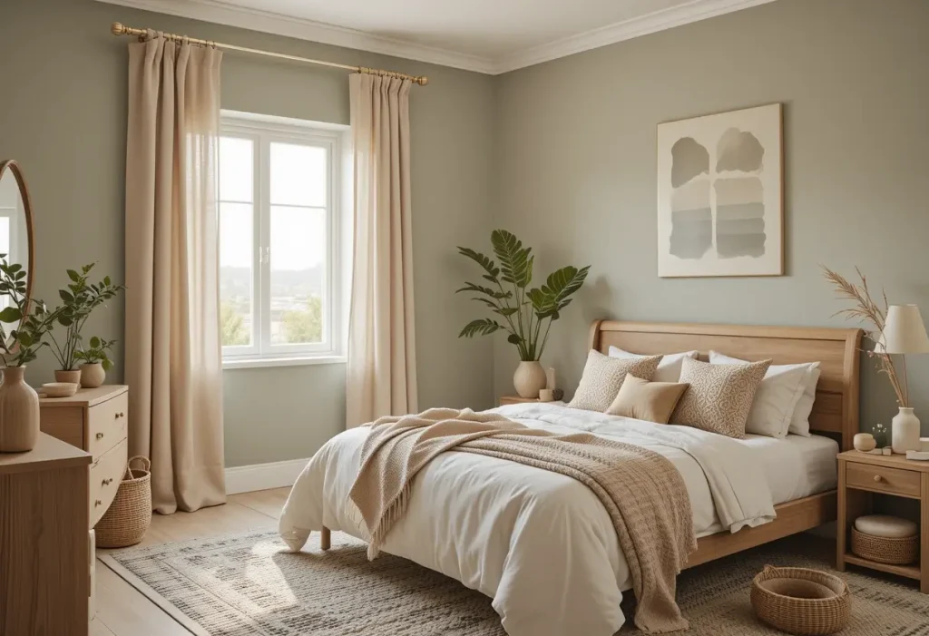 "Cozy bedroom corner with scented candles and essential oil diffusers creating a relaxing, aromatic atmosphere."