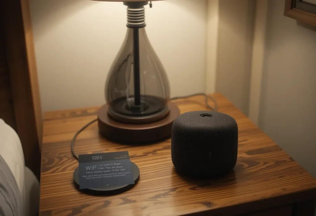 A ceramic planter with a snake plant or pothos on the floor or nightstand, adding greenery and low-maintenance life.