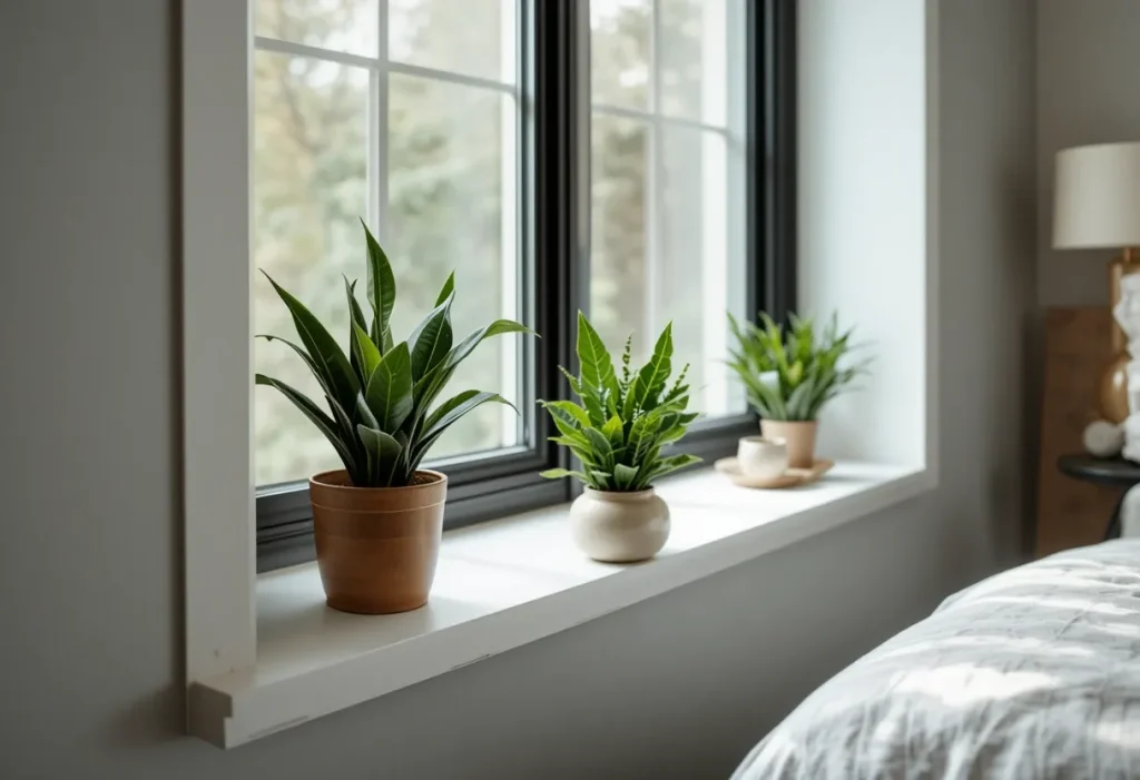 A short stack of stylish coffee table books with neutral-colored covers on a nightstand or wall shelf.