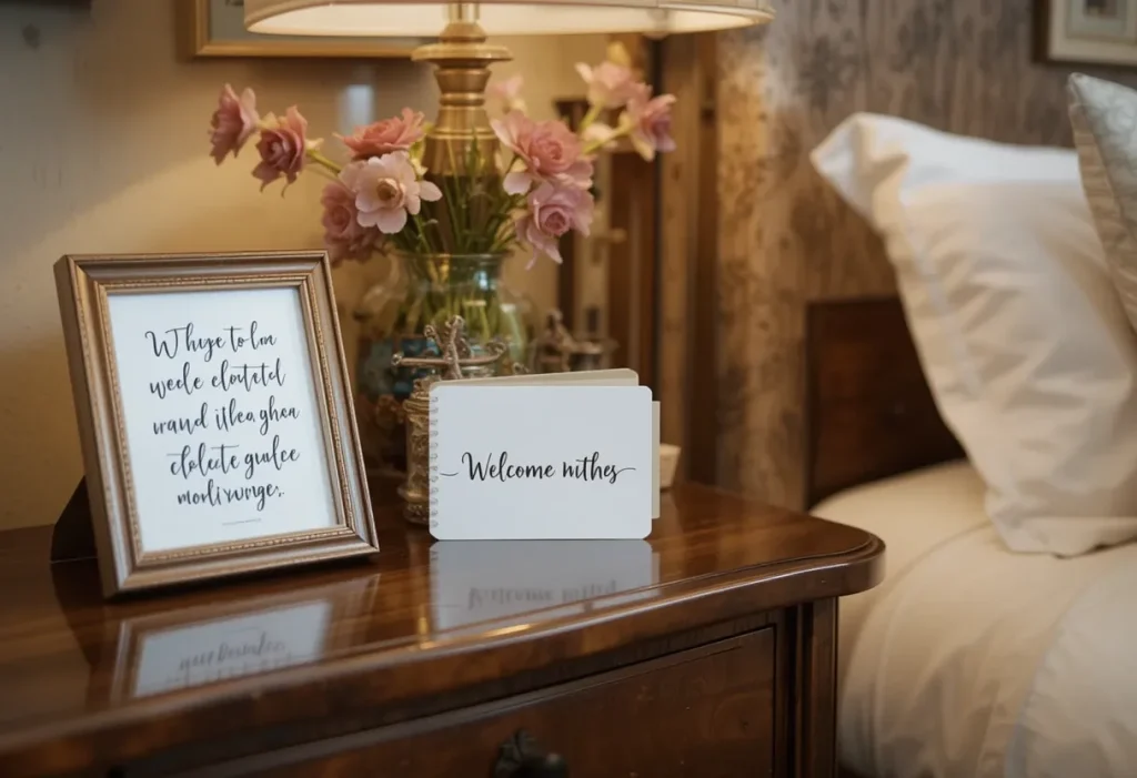 A spotless, organized guest bedroom with soft bedding, minimal clutter, and fresh, welcoming touches throughout.