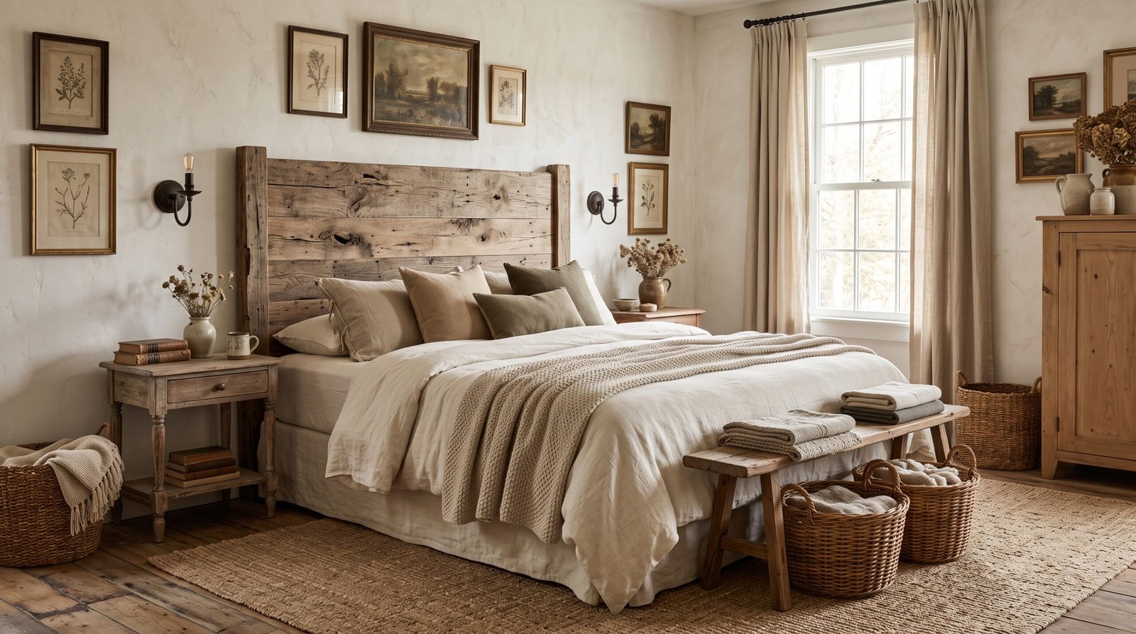 Modern rustic decor idea featuring a balanced neutral palette and natural accents